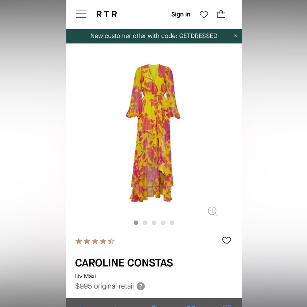 Beautiful maxi dress by Caroline constas size:M
